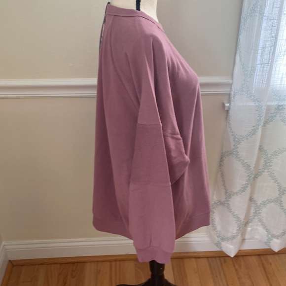 Eddie Bauer Mauve Raglan Crew French Terry long sleeve top Size XL NWT - Picture 4 of 13